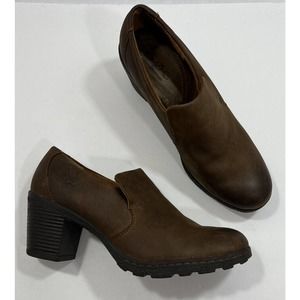 Born Concept boc Carla Brown Oiled Leather Lug Sole Booties boot Shoes Women's 9